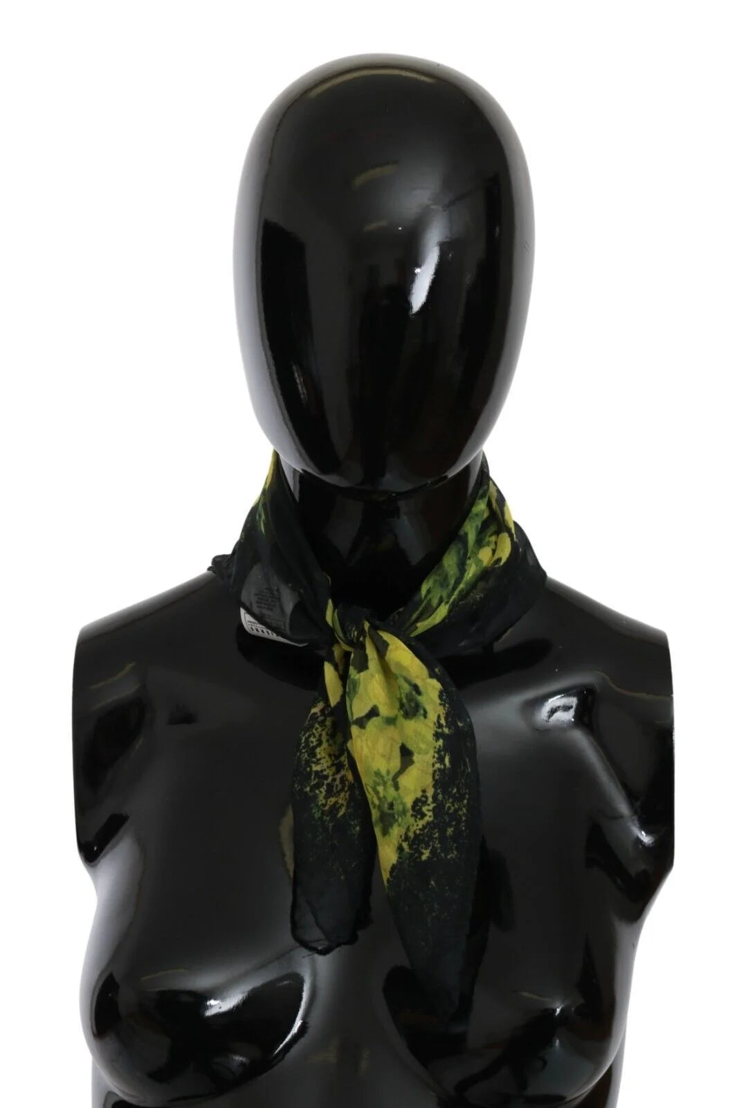 GF Ferre Black Yellow Floral Wrap Shawl Foulard Scarf - Scarves & Shawls