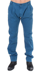 GF Ferre Blue Cotton Straight Fit Chinos - IT50 | L - Chinos