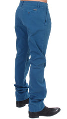 GF Ferre Blue Cotton Straight Fit Chinos - IT50 | L - Chinos