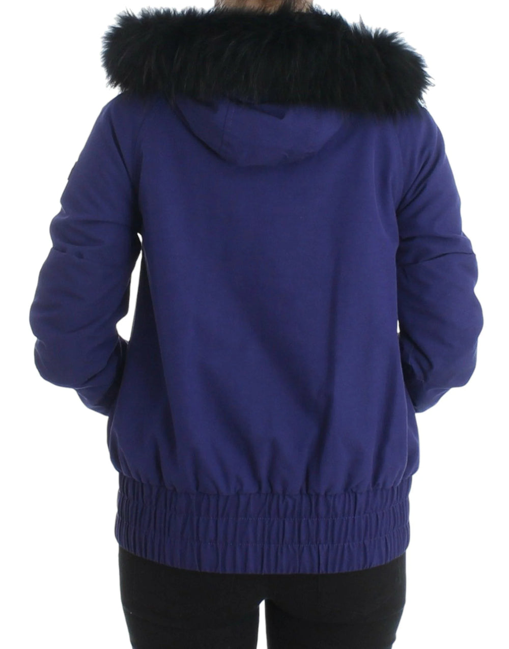 GF Ferre Blue Padded Jacket Hooded Short K-Way - IT42 - Parkas