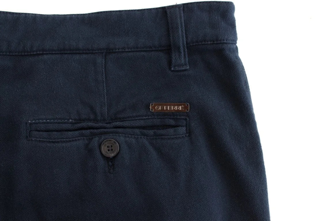 GF Ferre Blue Stretch Straight Fit Pants Chinos - IT48 | M - Chinos