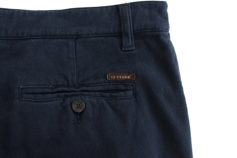 GF Ferre Blue Stretch Straight Fit Pants Chinos - IT48 | M - Chinos