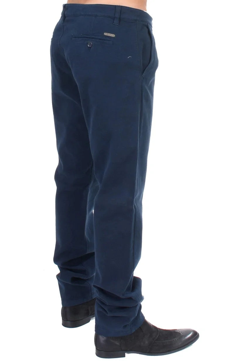 GF Ferre Blue Stretch Straight Fit Pants Chinos - IT48 | M - Chinos