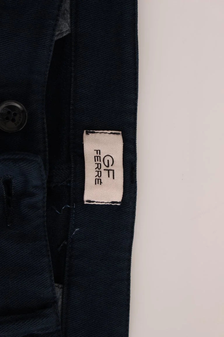 GF Ferre Blue Stretch Straight Fit Pants Chinos - IT48 | M - Chinos