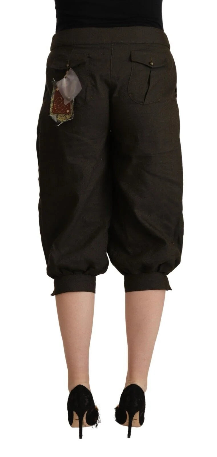 GF Ferre Brown Viscose Cropped Harem Pants - IT42|M - Pants