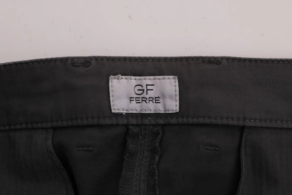 GF Ferre Gray Cotton Stretch Chinos Pants - IT56 | XXL - Chinos