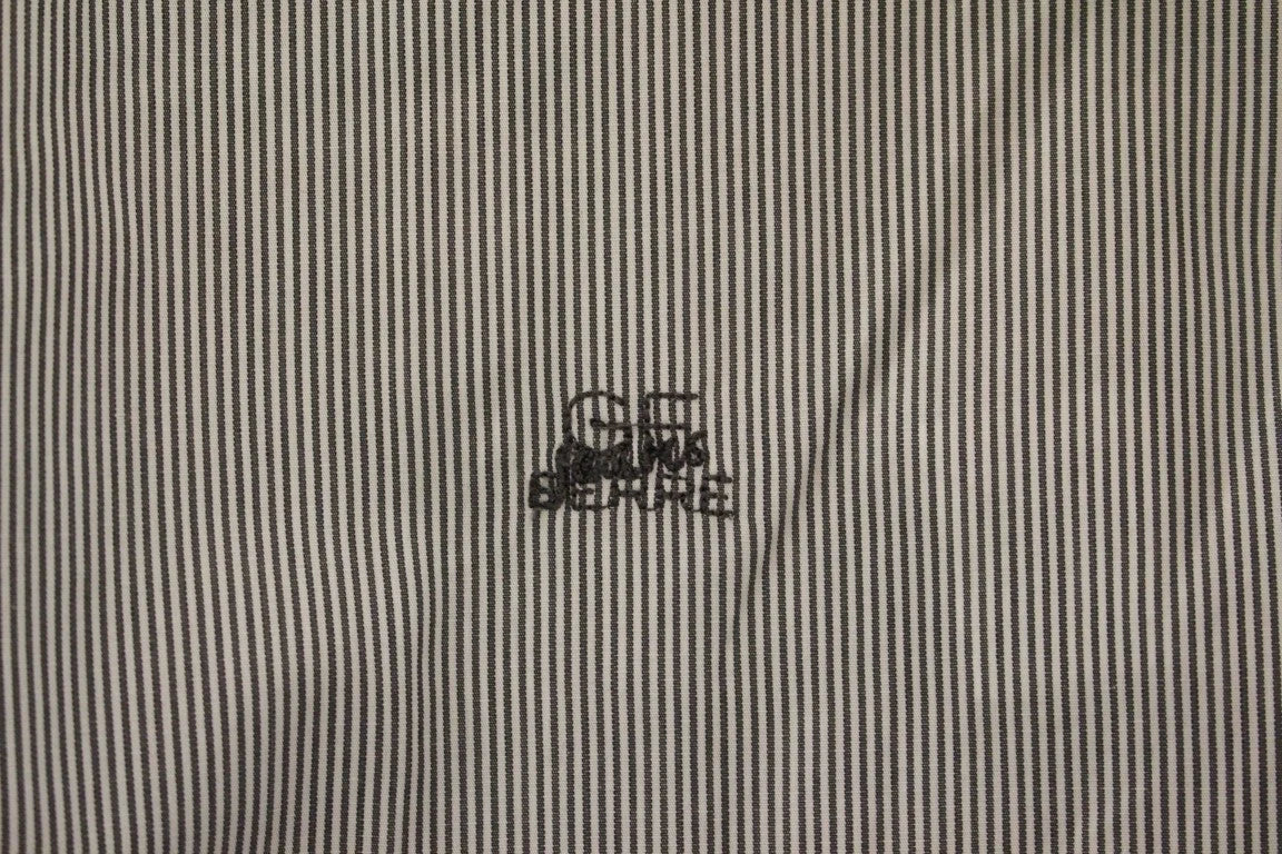 GF Ferre Gray Striped Cotton Casual Shirt - IT52 | XL - Shirts