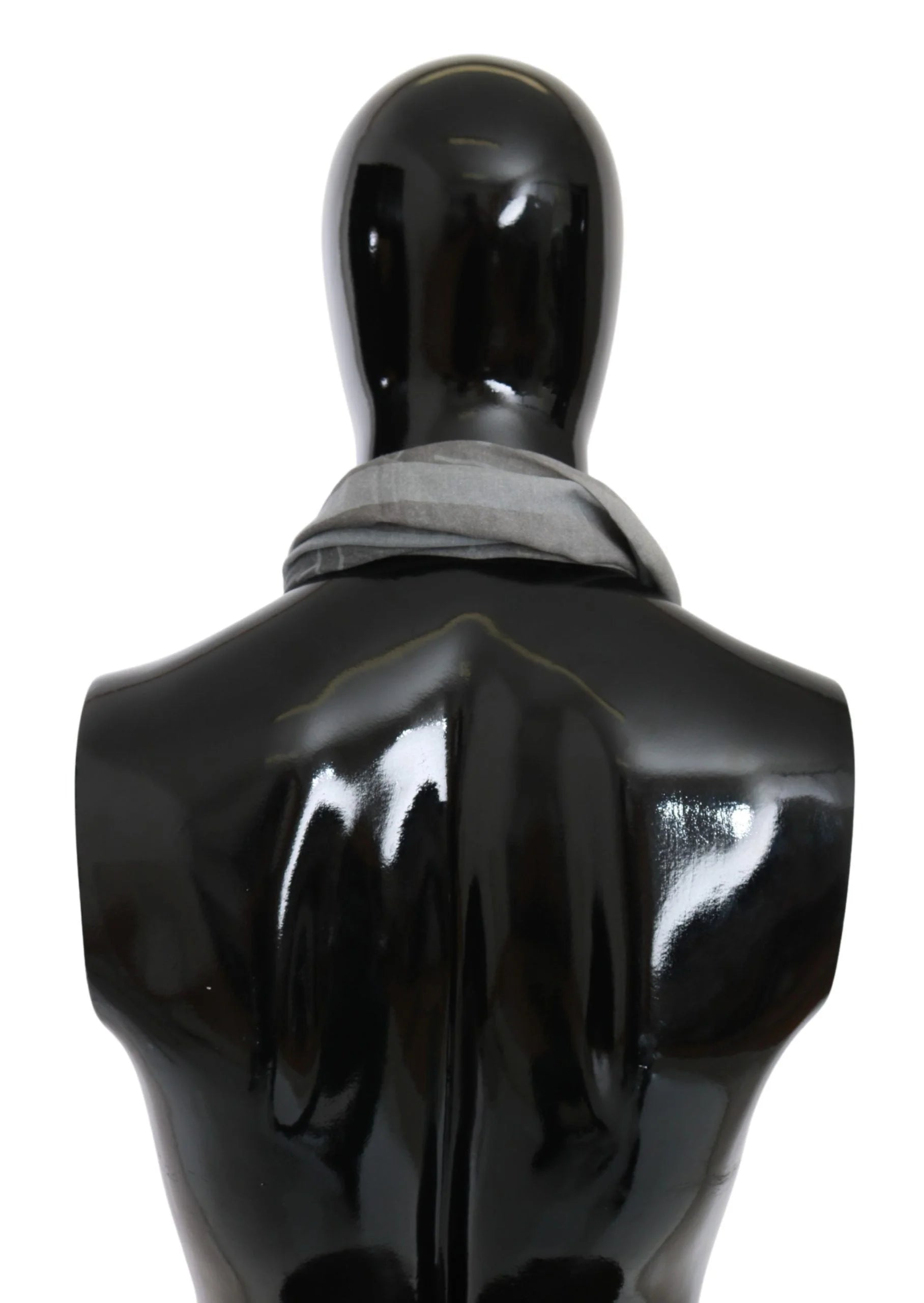 GF Ferre Gray Wool Viscose Foulard Patterned Branded Scarf - Scarves & Shawls