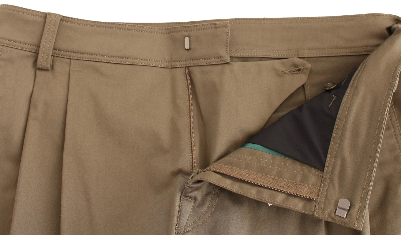 GF Ferre Green Cotton Stretch Comfort Fit Pants - IT48 | M - Chinos