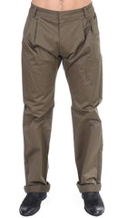 GF Ferre Green Cotton Stretch Comfort Fit Pants - IT48 | M - Chinos