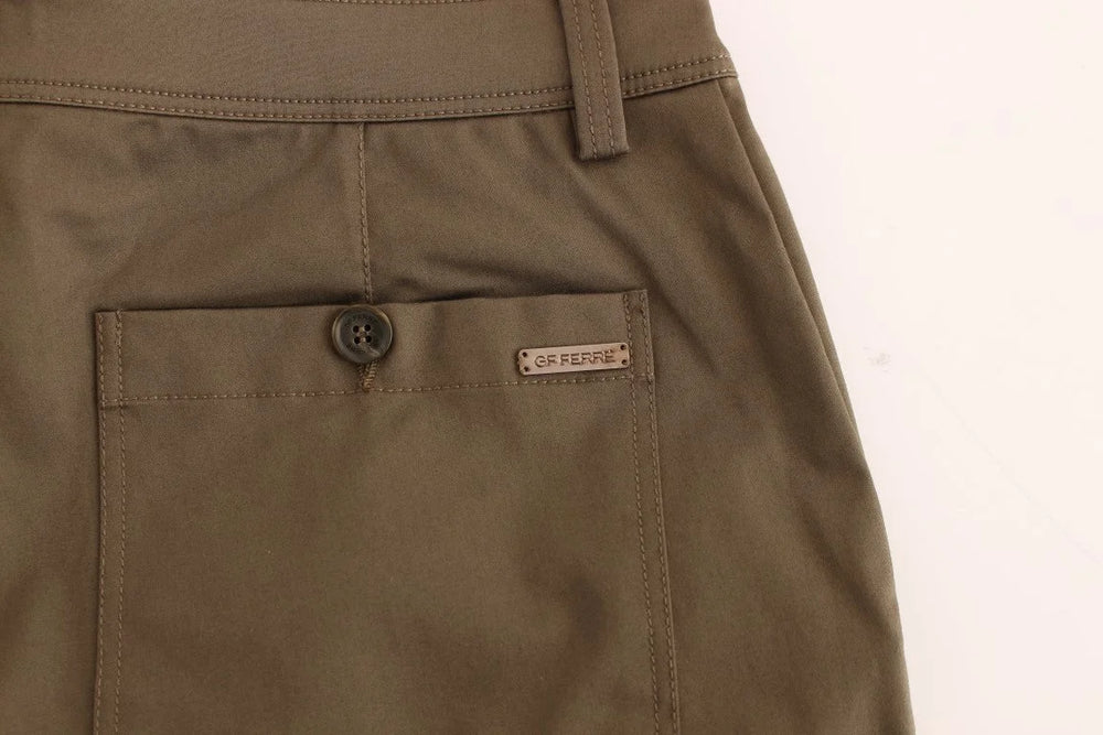 GF Ferre Green Cotton Stretch Comfort Fit Pants - IT48 | M - Chinos