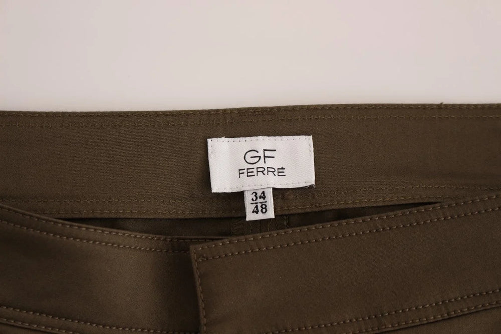 GF Ferre Green Cotton Stretch Comfort Fit Pants - IT48 | M - Chinos