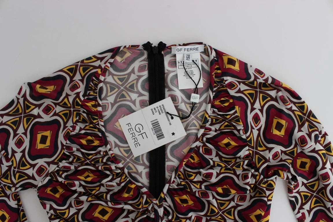 GF Ferre Multicolor Longsleeved Viscose Shift Dress - IT40|S - Dresses