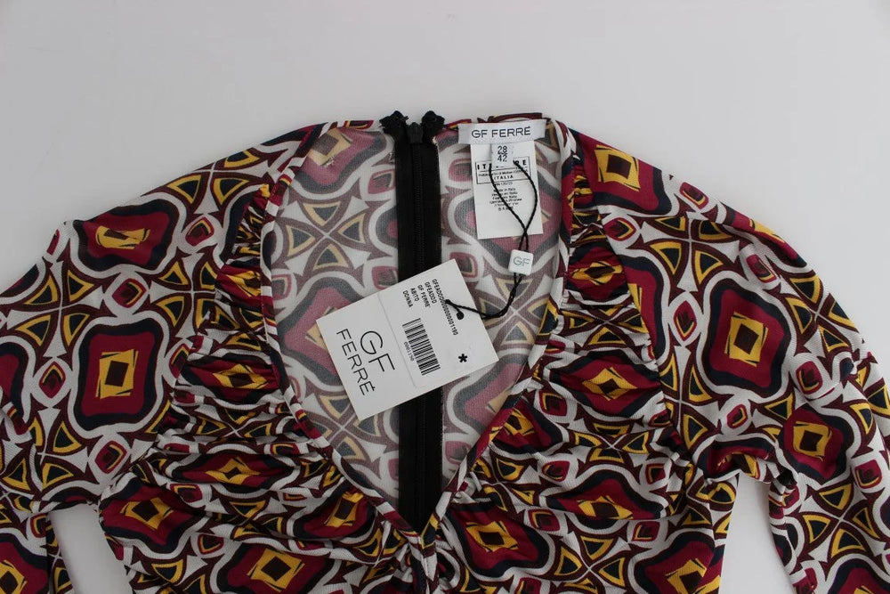 GF Ferre Multicolor Longsleeved Viscose Shift Dress - IT40|S - Dresses