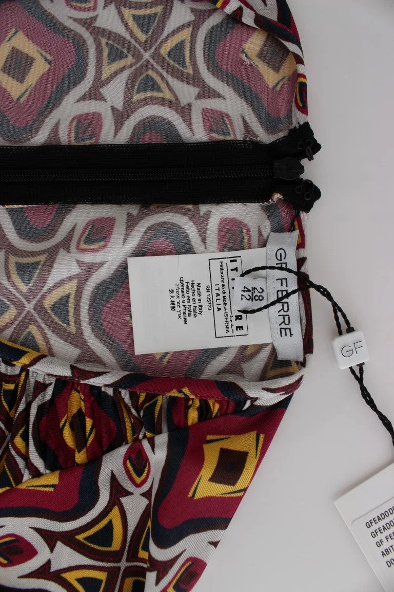 GF Ferre Multicolor Longsleeved Viscose Shift Dress - IT40|S - Dresses