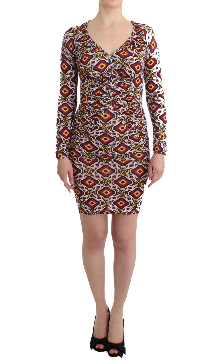 GF Ferre Multicolor Longsleeved Viscose Shift Dress - IT40|S - Dresses