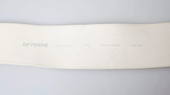GF Ferre Off White Waxed Cotton Wide Fashion Waistband Belt - 70 cm / 28 Inches - Belts
