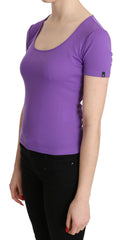 GF Ferre Purple 100% Polyester Short Sleeve Top Blouse - IT40|S - Blouses