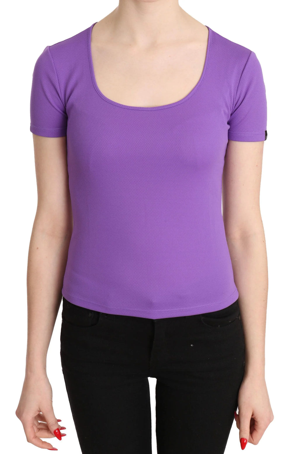 GF Ferre Purple 100% Polyester Short Sleeve Top Blouse - IT40|S - Blouses