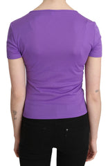 GF Ferre Purple 100% Polyester Short Sleeve Top Blouse - IT40|S - Blouses