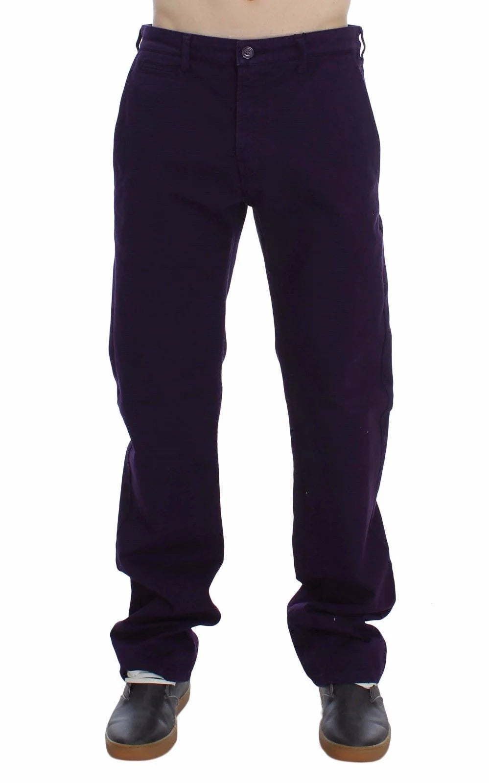 GF Ferre Purple Cotton Stretch Purple Fit Pants - IT48 | M - Chinos