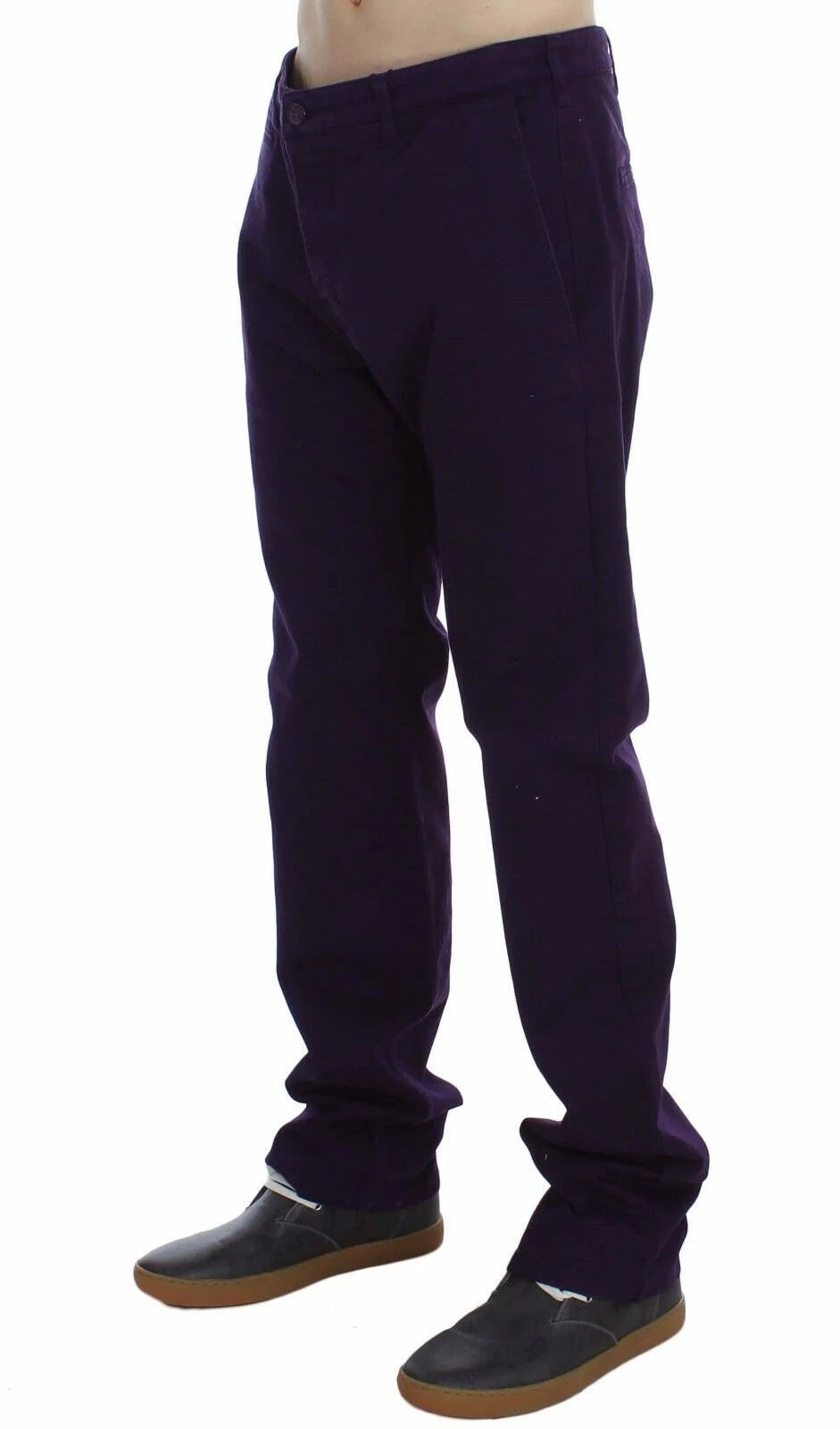 GF Ferre Purple Cotton Stretch Purple Fit Pants - IT48 | M - Chinos