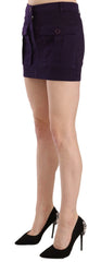 GF Ferre Purple High Waist Button Pocket A-line Mini Skirt - IT40|S - Skirts