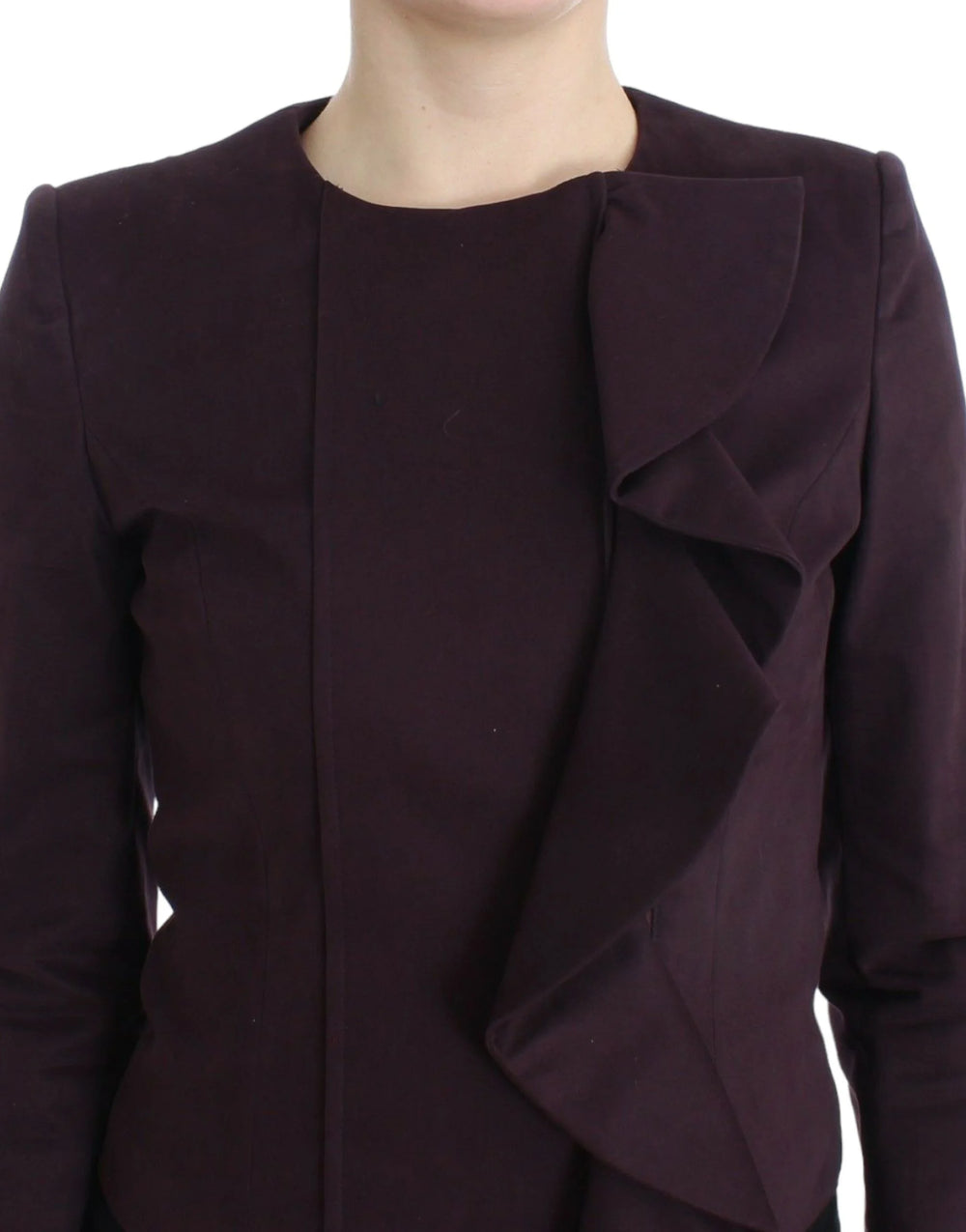 GF Ferre Purple Ruched Jacket Coat Blazer Short - IT40 - Coats & Jackets