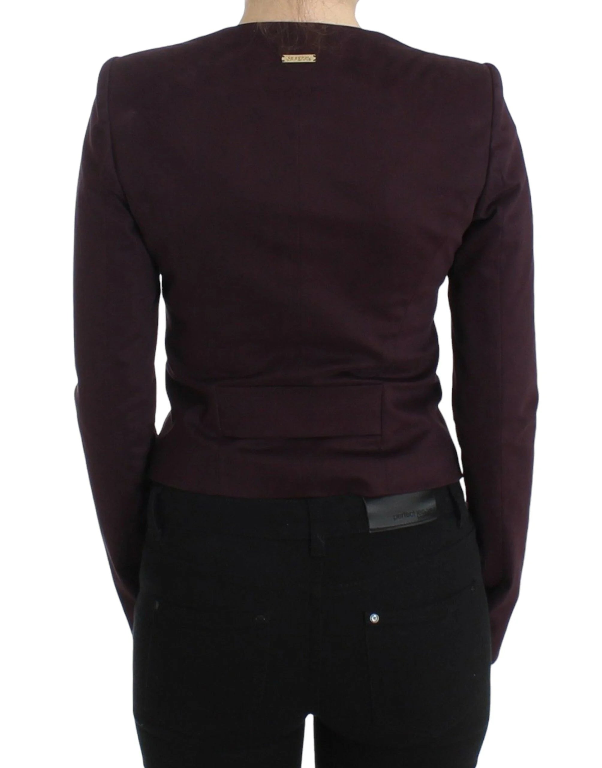 GF Ferre Purple Ruched Jacket Coat Blazer Short - IT40 - Coats & Jackets