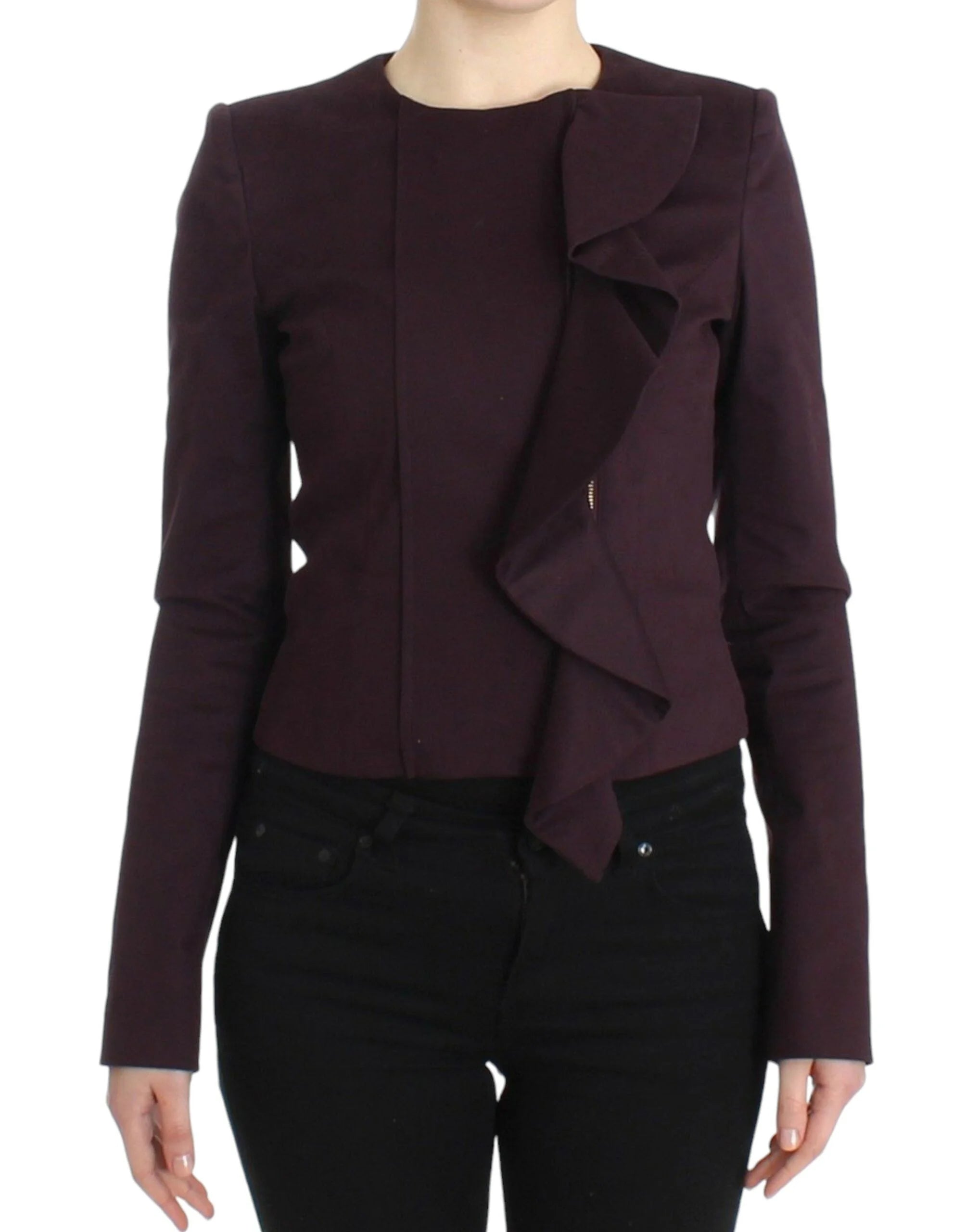 GF Ferre Purple Ruched Jacket Coat Blazer Short - IT40 - Coats & Jackets