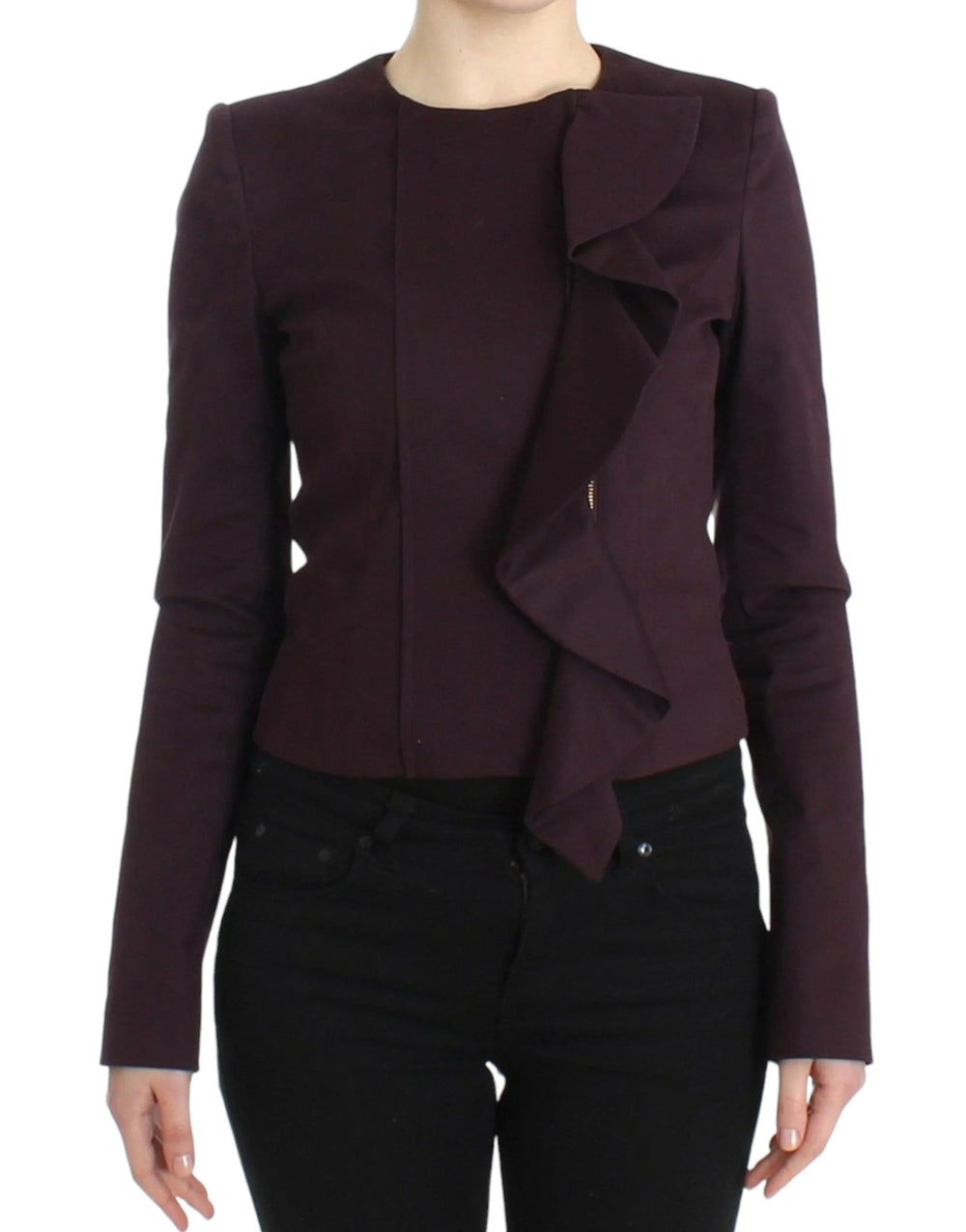 GF Ferre Purple Ruched Jacket Coat Blazer Short - IT40 - Coats & Jackets