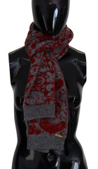 GF Ferre Red Grey Knitted Wrap Warmer Womens Shawl Scarf - Scarves & Shawls