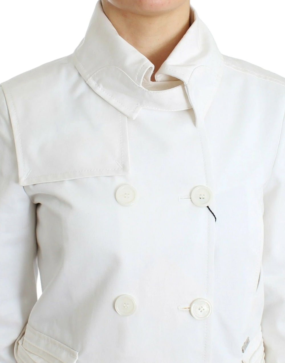 GF Ferre White Double Breasted Jacket Coat Blazer - IT40 - Sport Jackets