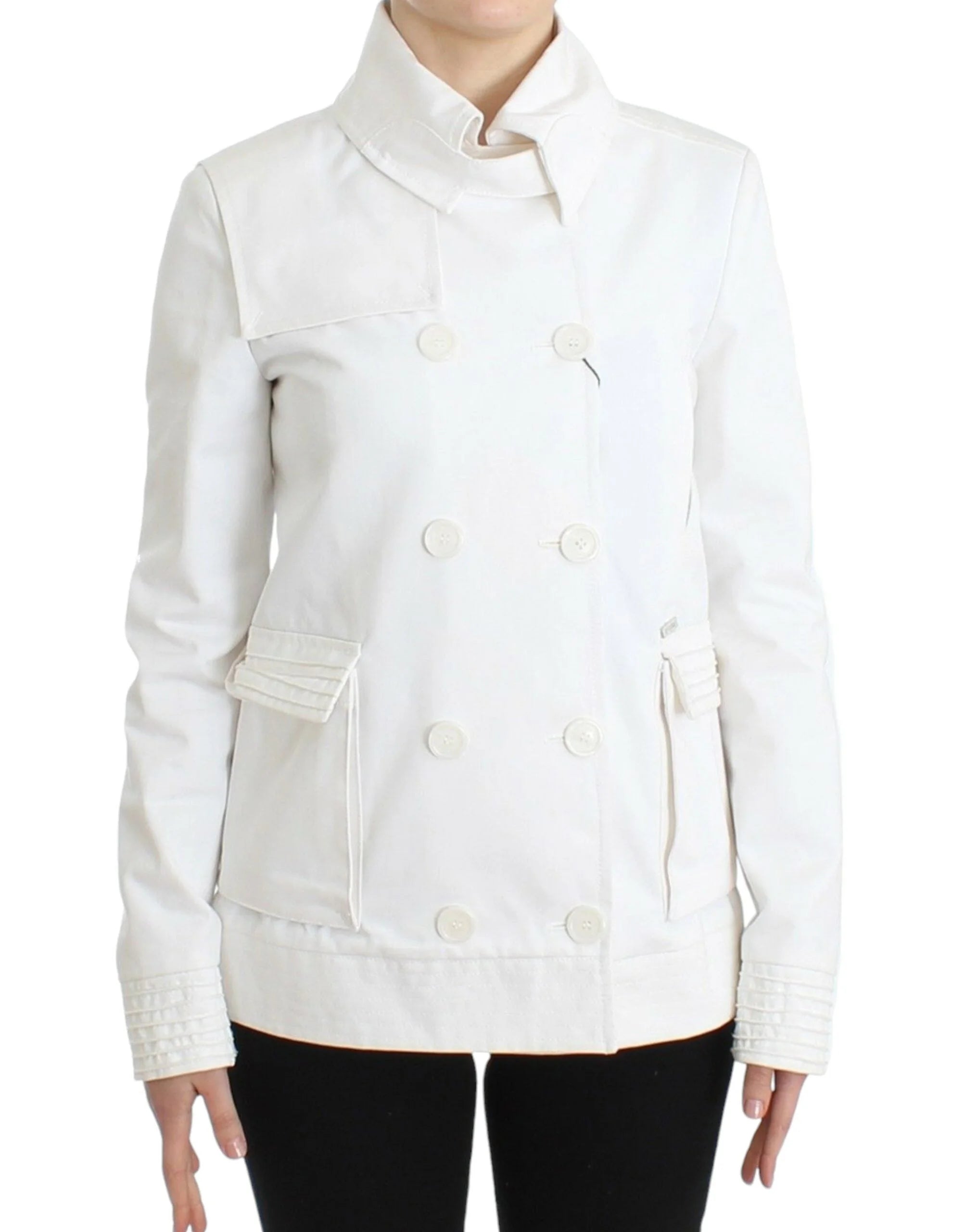 GF Ferre White Double Breasted Jacket Coat Blazer - IT40 - Sport Jackets
