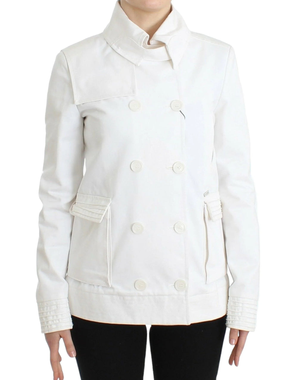GF Ferre White Double Breasted Jacket Coat Blazer - IT40 - Sport Jackets