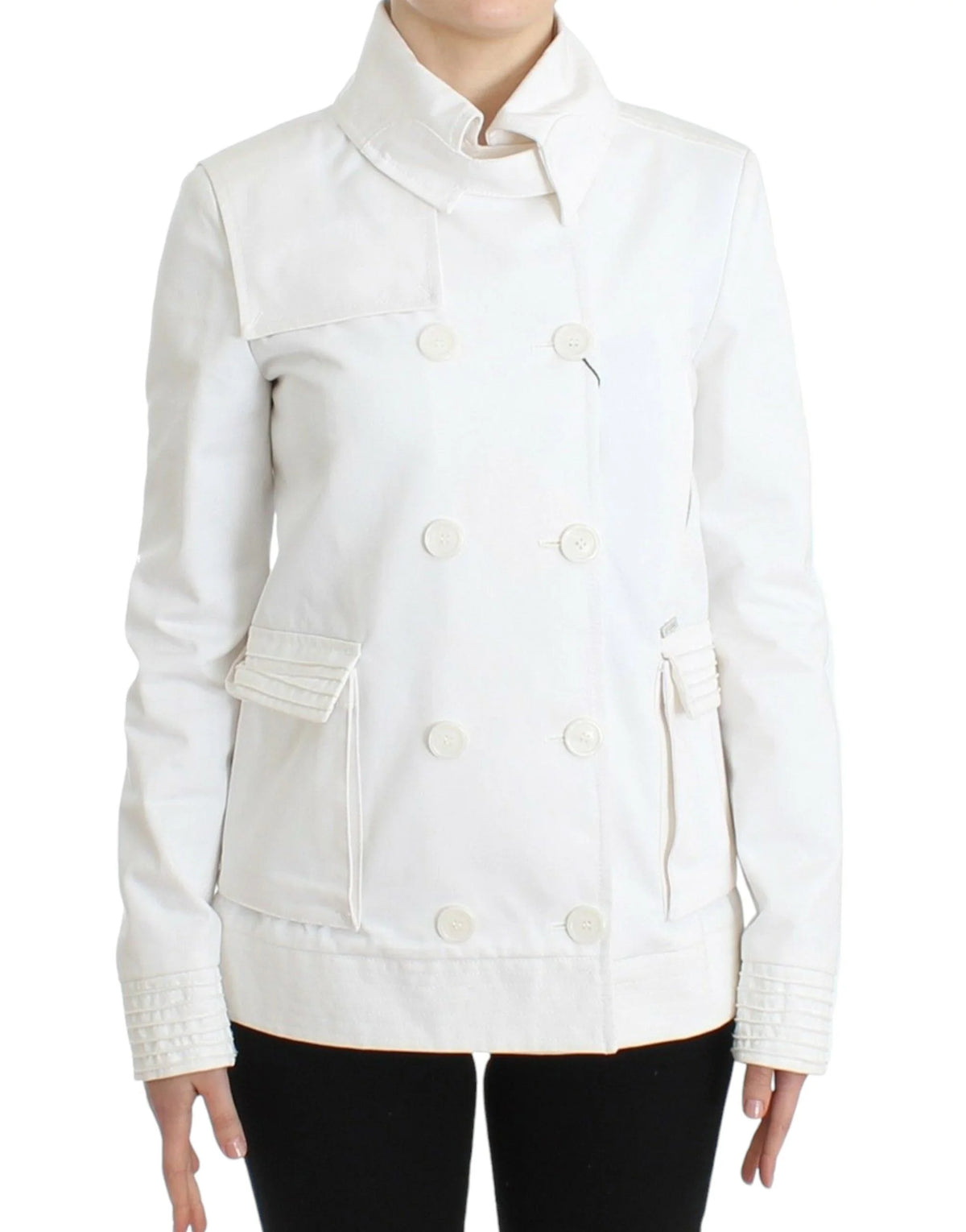 GF Ferre White Double Breasted Jacket Coat Blazer - IT40 - Sport Jackets