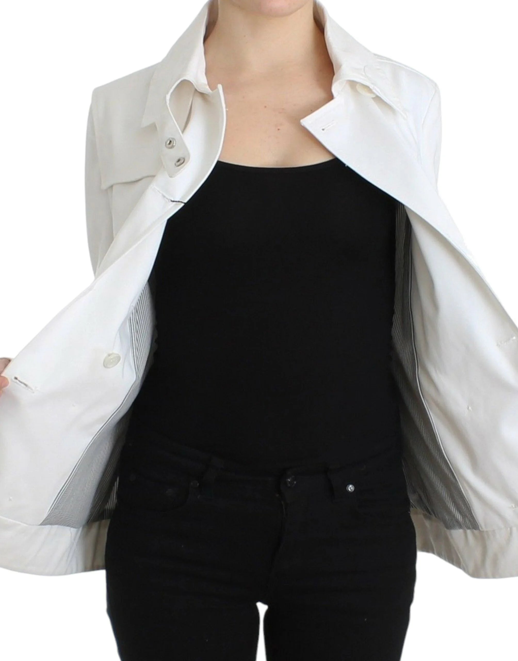 GF Ferre White Double Breasted Jacket Coat Blazer - IT40 - Sport Jackets
