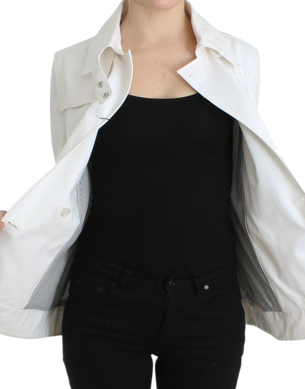 GF Ferre White Double Breasted Jacket Coat Blazer - IT40 - Sport Jackets