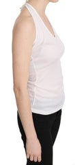 GF Ferre White Halter Cotton Sleeveless Casual Tank Top Blouse - IT38|XS - Tank Tops