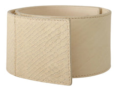 GF Ferre White Waxed Cotton Wide Fashion Belt - 70 cm / 28 Inches - Belts