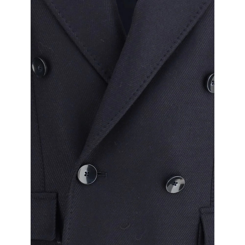 Gi Capri Blue Fleece Wool Coat