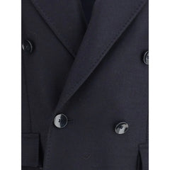 Gi Capri Blue Fleece Wool Coat