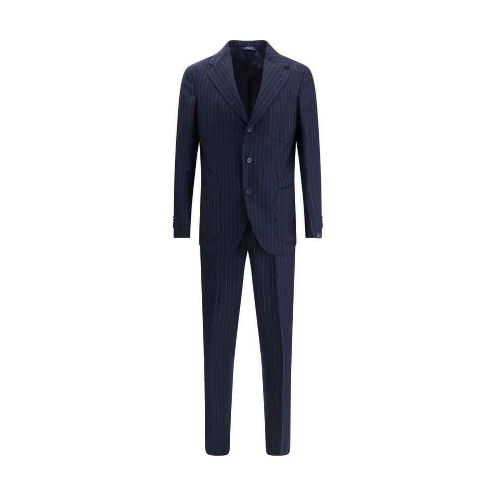 Gi Capri Blue Fleece Wool Two-Piece Suit - IT52 | XL