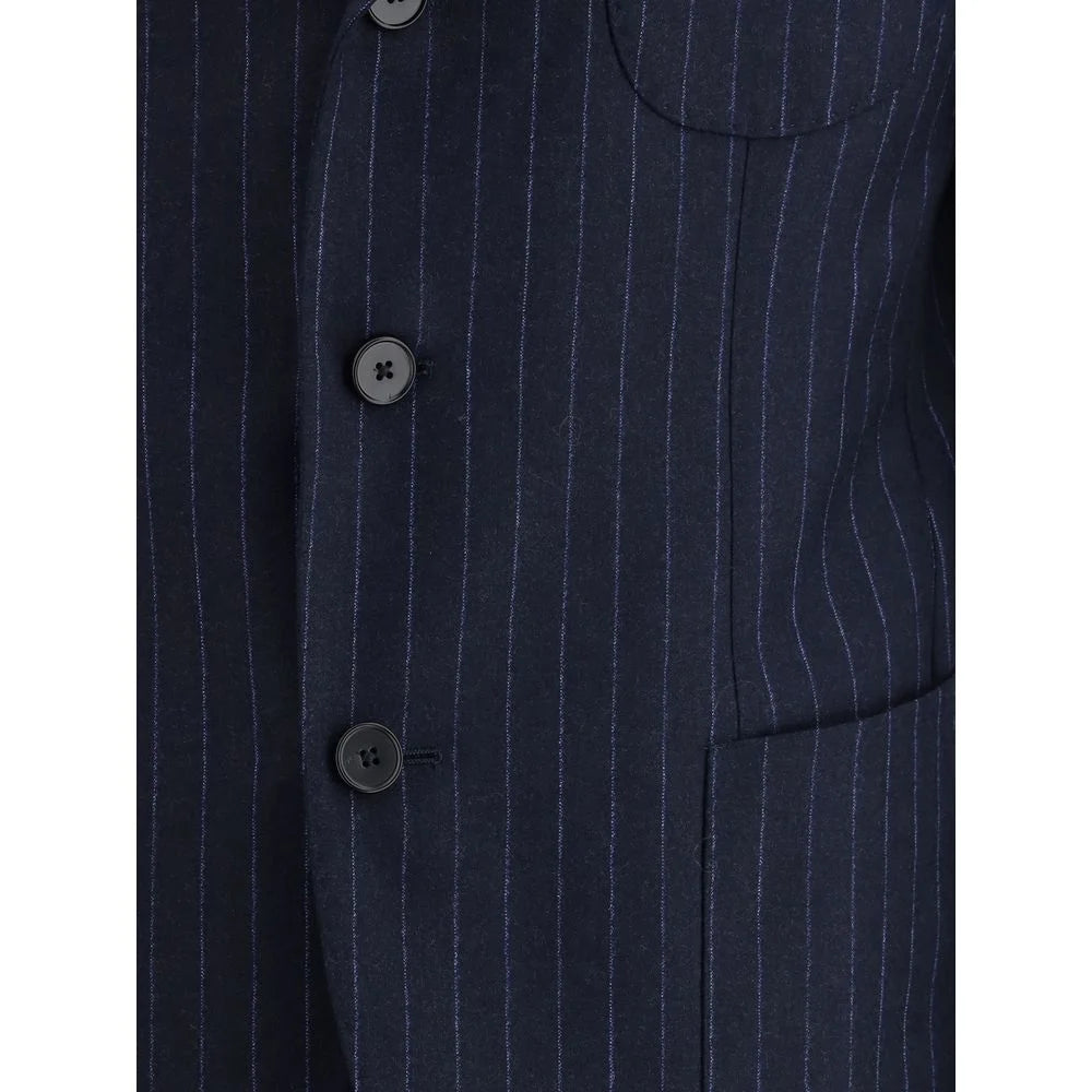 Gi Capri Blue Fleece Wool Two-Piece Suit - IT52 | XL