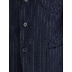 Gi Capri Blue Fleece Wool Two-Piece Suit - IT52 | XL