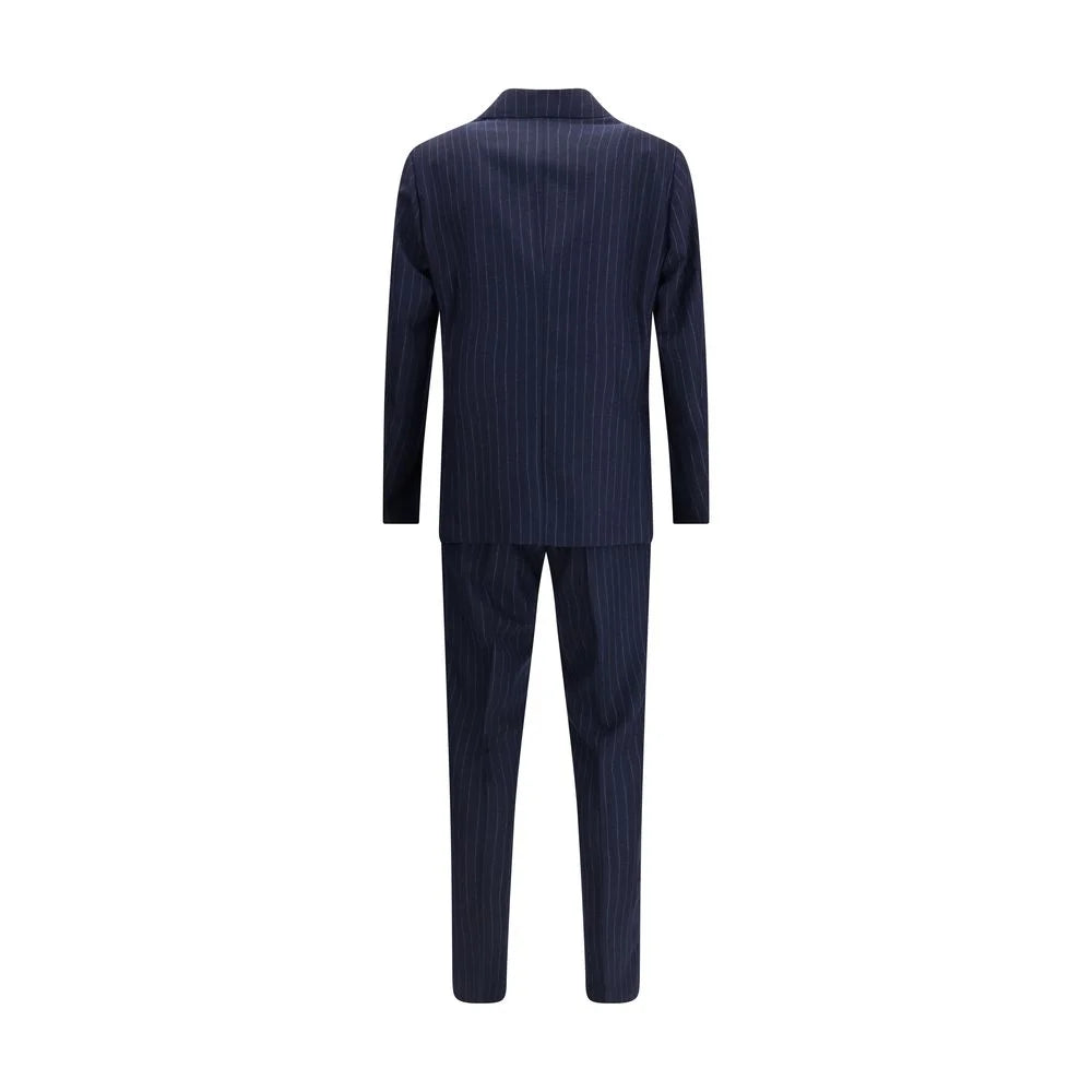 Gi Capri Blue Fleece Wool Two-Piece Suit - IT54 | XXL
