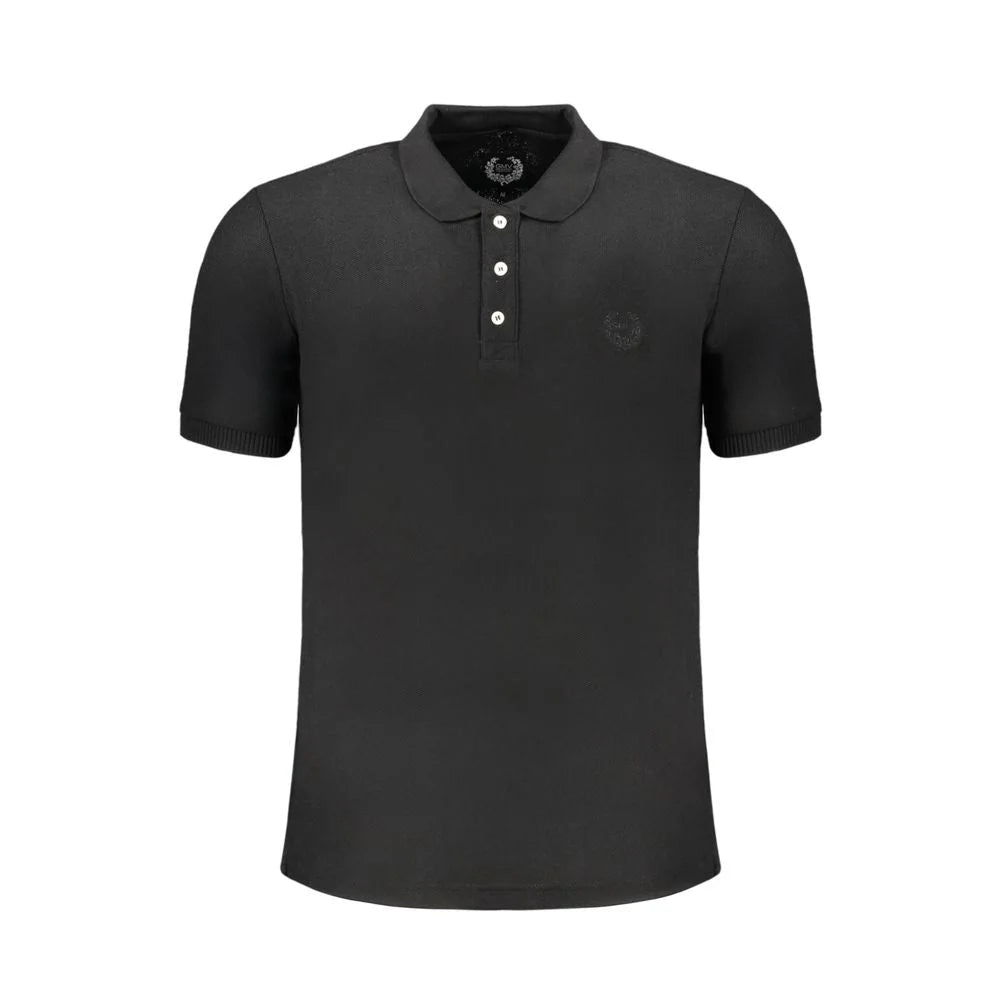 Gianmarco Venturi Black Cotton Polo Shirt - Polos
