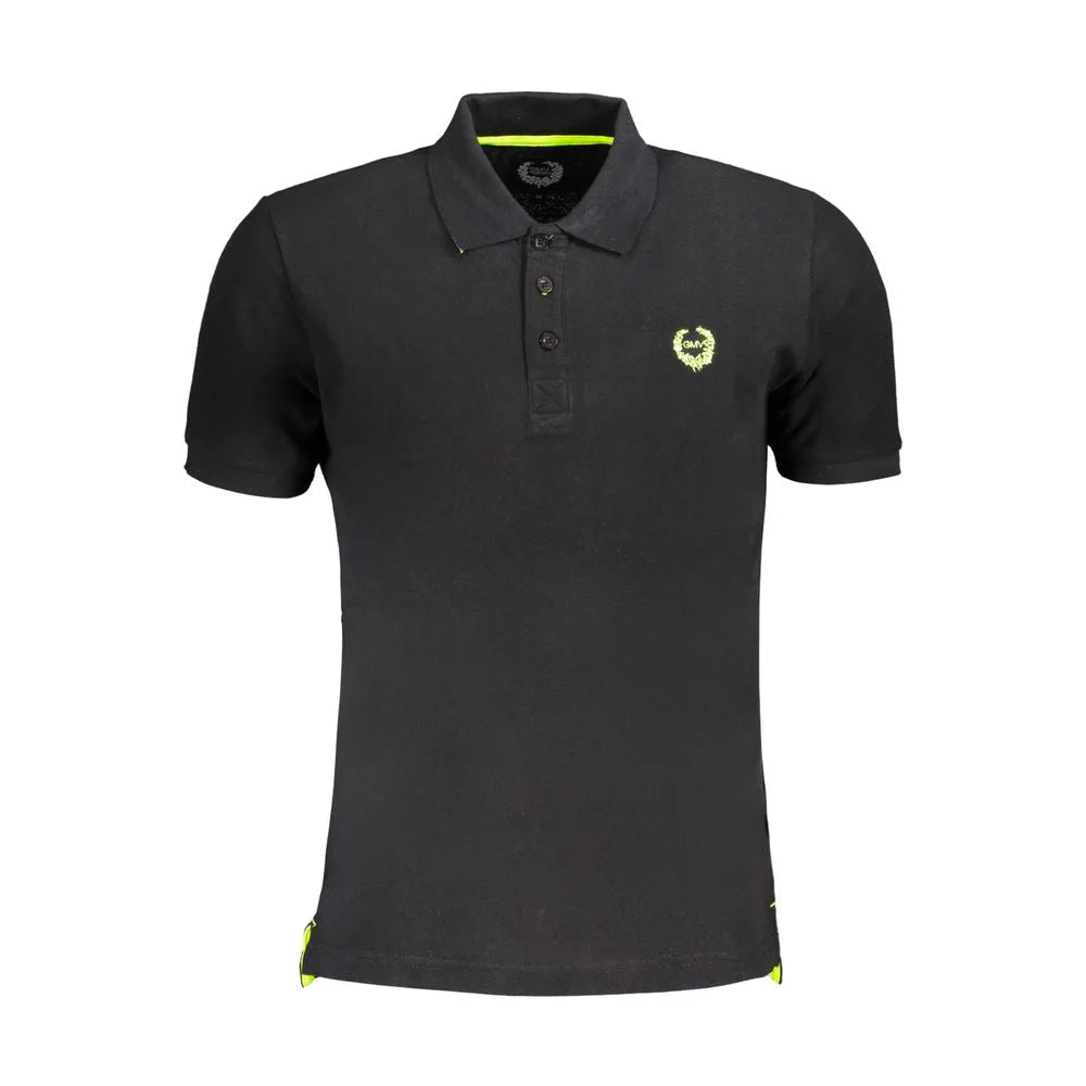 Gianmarco Venturi Black Cotton Polo Shirt - Polos