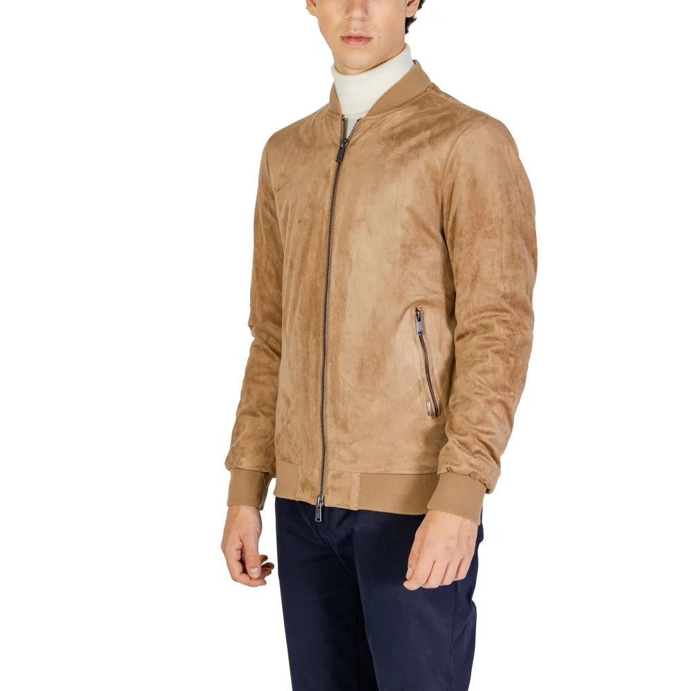 Gianni Lupo Beige Polyester Jackets & Coat - IT46 | M
