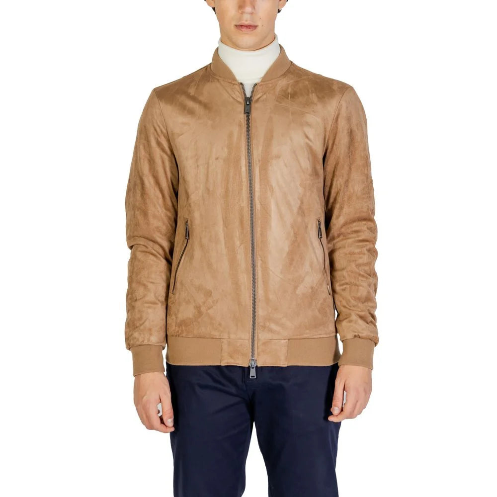 Gianni Lupo Beige Polyester Jackets & Coat - IT46 | M